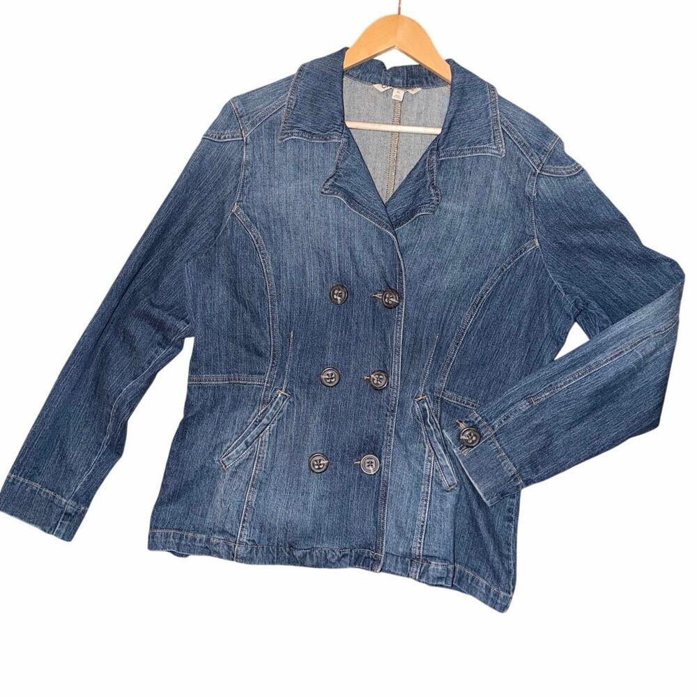 Cabi jeans denim jacket double breasted buttons XL style 518 cotton